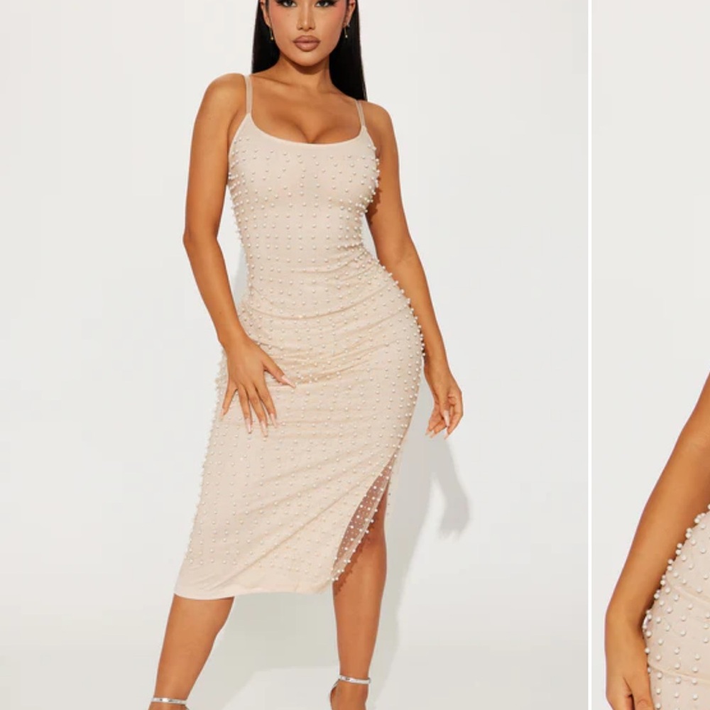 Fashion Nova Beige Midi Dress